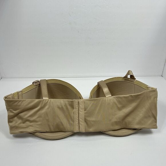 Cacique Lane Bryant Beige Tan Multi-Way Zoned Strapless Bra Size 44DD Underwire - Picture 2 of 12